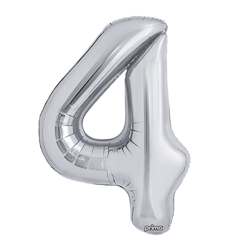 [PF-SLV4-34] 1 alu 34" Chiffre 4  Silver - Prima