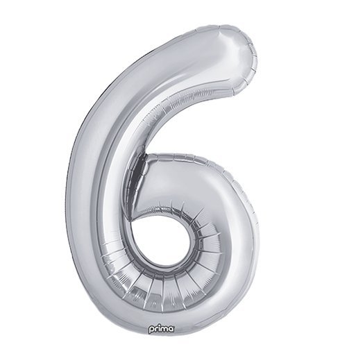 [PF-SLV6-34] 1 alu 34" Chiffre 6  Silver - Prima