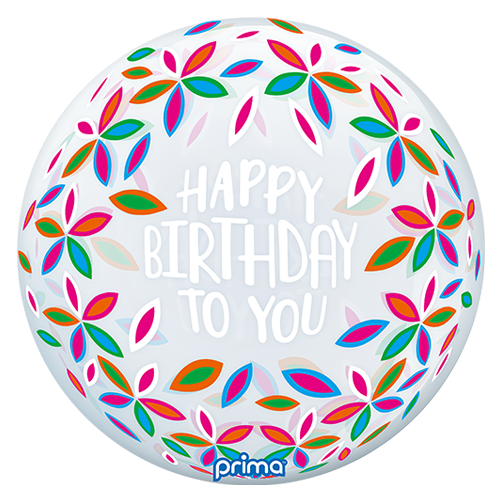 [PS-CPTL-22] 1 Sphère TM 20" Happy Birthday Colorful Petals - Prima