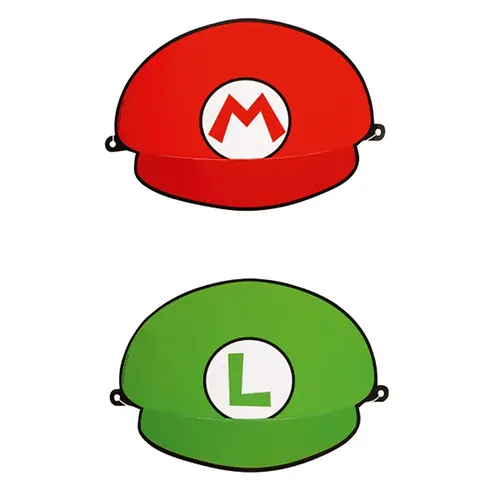 [9901544] Lot De 8 Chapeaux Papiers Super Mario - Amscan