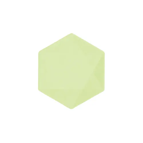 [9918246] Lot de 6 Assiettes Hexagonales Décor Vert 15cm
