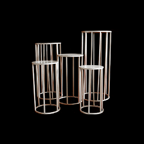 [B483W4] 4 Hexagonal white tables - Borosino