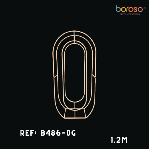 [B486-0G] Cadre Chiffre Zéro (0) En Métal Dorée 1,5M – Borosino - FDS