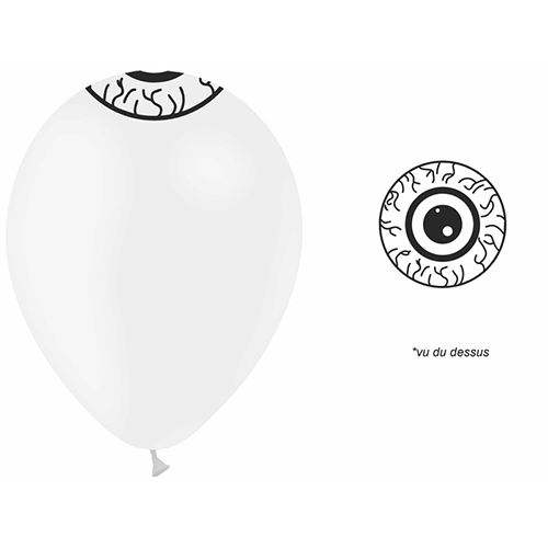 [OEILVEINETOP] 50 Balloons 5" Printed Eyes with Veines Top