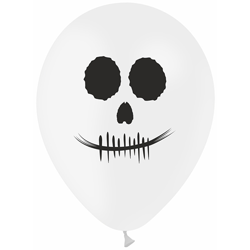 [SKULLFACE1F] 50 Balloons 5" Printed Skull Face 1F