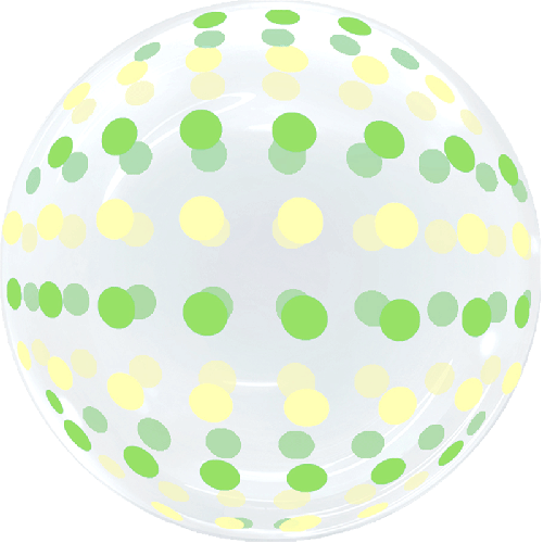 [BBQ007-14] Dots Bubble 18" Vert et Jaune - FDS