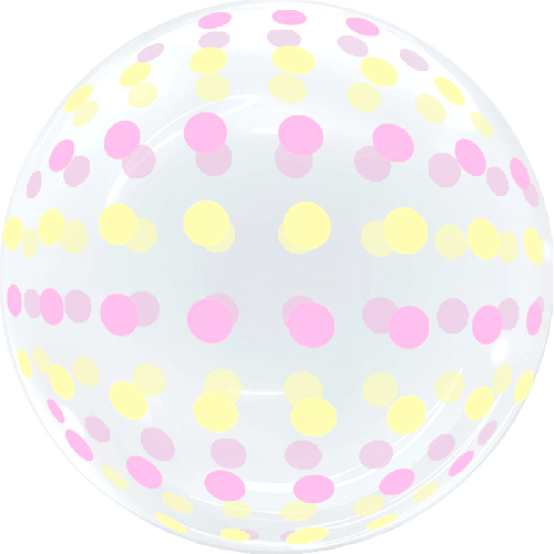 [BBQ007-4] Dots Bubble 18" Rose et Jaune