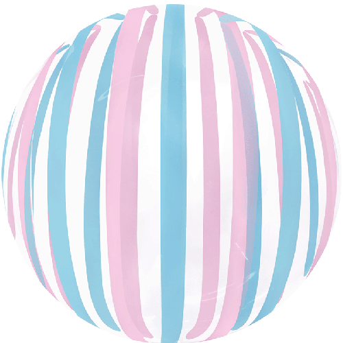 [BBQ008-2] Stripe Bubble 18" Bleu Rose - FDS