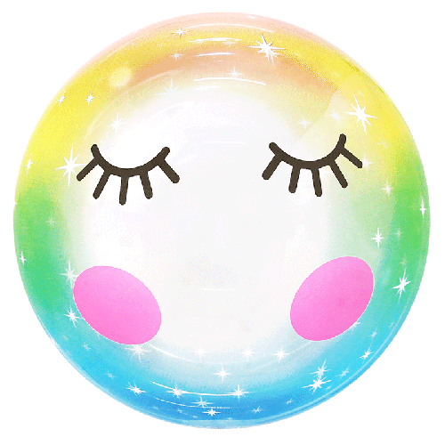 [BBQ010-50] Printed Unicorn Eyelashes Bubble 20" - FDS