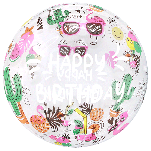 [BBQ010-55] Printed Summer Vibes Happy Birthday 20"