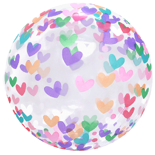 [BBQ010-9] Printed Bubble 20" Coeurs Colorés - FDS