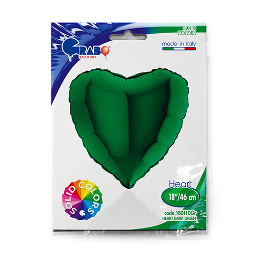 [G18011DGR-P] Coeur Vert Fonce 18"  - Grabo