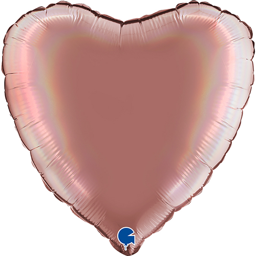 [G180P04RHRG] Coeur Holo Rose Platine 18" Vrac - Grabo