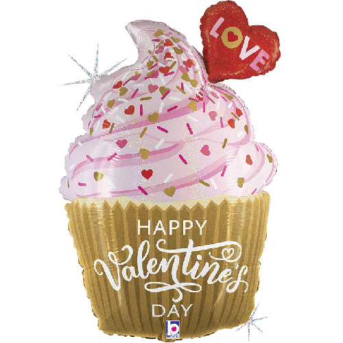 [G25152GH-P] Valentine Golden Cupcake 31" - Grabo