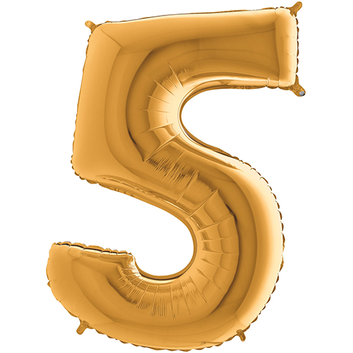 [G26025G-P] Chiffre '5' Dorée 26"  - Grabo