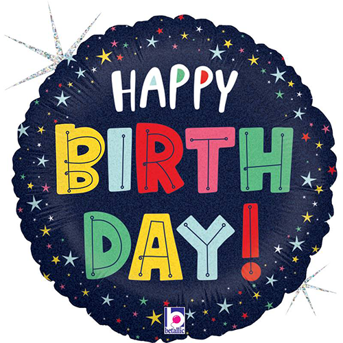 [G26123GH-P] Birthday Colorful Étoiles 18" - Grabo
