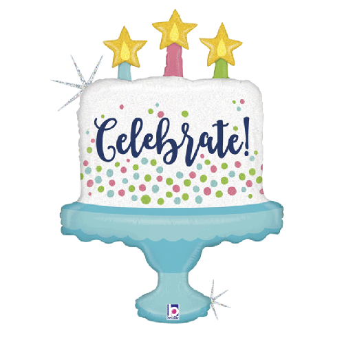 [G35676GH-P] Glittering Celebrate! Cake 33" - Grabo