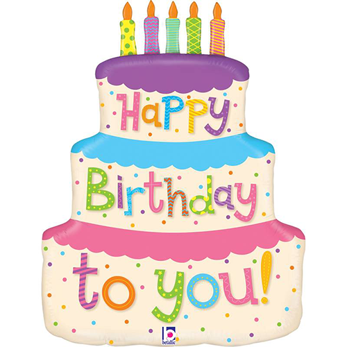 [G35863-P] Girly Birthday Cupcake 27" - Grabo