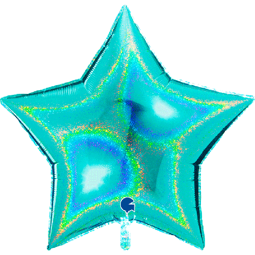 [G36277GHTI] Étoile Glitter Holographic Tiffany 36" Vrac - Grabo