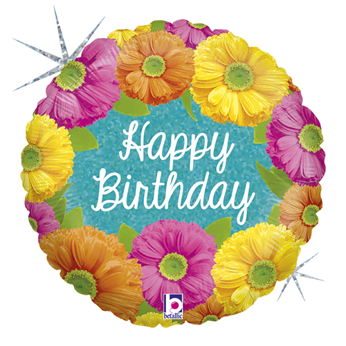 [G36316H-P] Bright Birthday Blooms 18" - Grabo