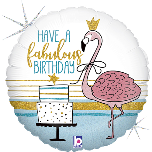 [G36884GH-P] Fabulous Flamingo B-Day 18" - Grabo