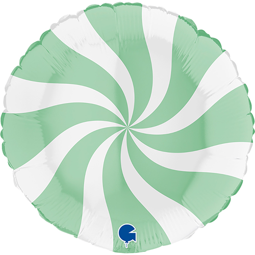 [GG018M01WHGR-] Rond Swirly White Matte Green 18" - Grabo