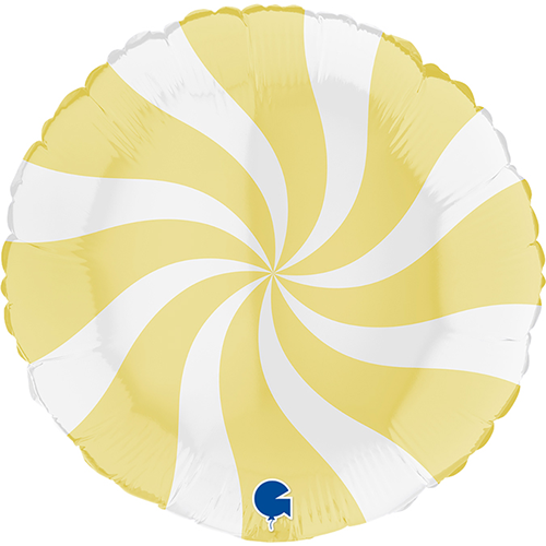 [GG018M04WHY-P] Rond Swirly White Matte Yellow 18" - Grabo