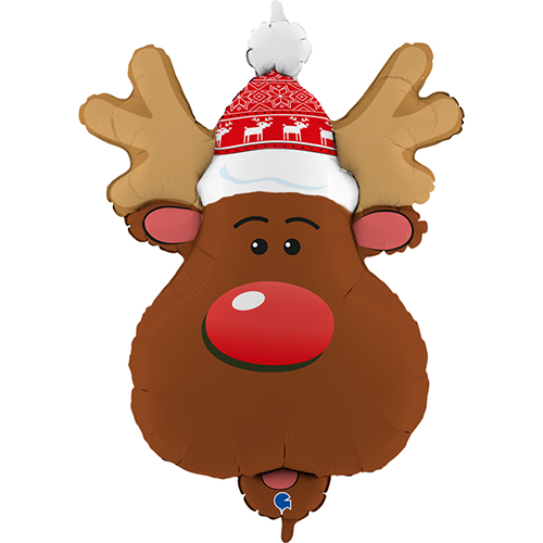 [GG72039-P] Smiley Reindeer Head 34" - Grabo