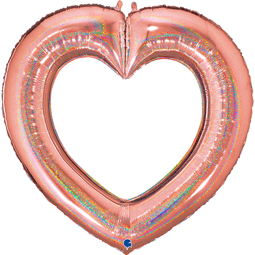 [GG75783GHRG-P] 41" Linky Heart Glitter Rose Gold - Grabo - FDS