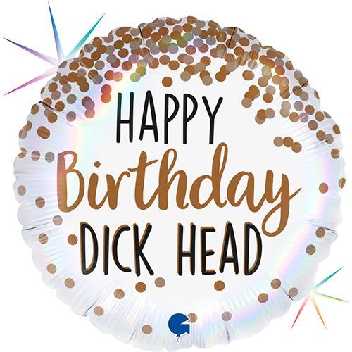 [GG78038RH-P] 1 Bal 18" Happy Birthday Dickhead - Grabo