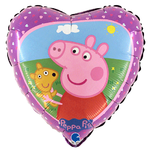 [GL18031-P] Alu Coeur 18" Peppa Pig And Teddy Pack - Licence