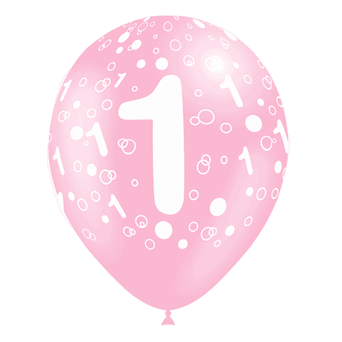 [11201*8] 8 Ballons Hg112 Chiffre 1 Tat Assortis 12" - Balloonia