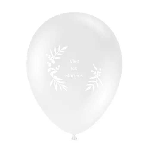 [HG95C00-VLM2] 8 BAL HG95 Vive les mariées Transparent sens helium - 1 FACE