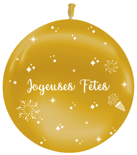 [T3-07M94] Géant Joyeuses Fêtes Metal Or M94 Sens Air