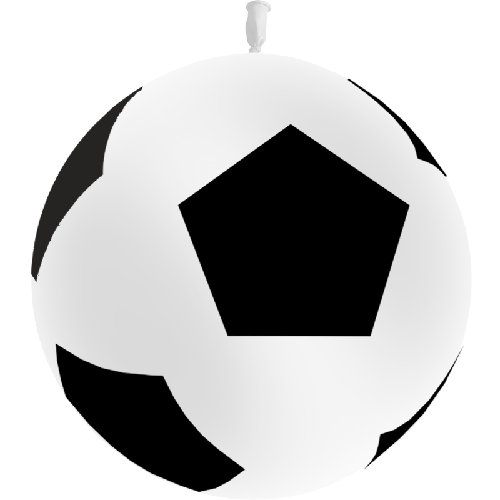 [U30056] Geant Ballon De Foot Blanc Sens Air 3' - Balloonia