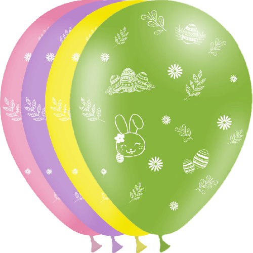 [U45005] 8 Ballons 12" Pâques assortis – Balloonia