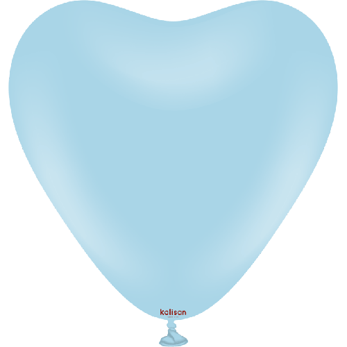 [11330013] 12" Heart Macaron Blue 25ct FDS - Kalisan