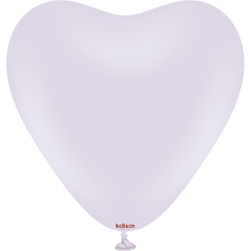 [11330033] 12" Heart Macaron Lavender 25ct FDS - Kalisan