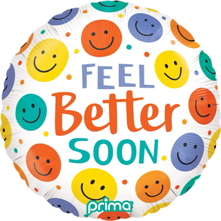 [PF-0061-18] 1 Alu 18" Feel Better Soon Smile Faces - Prima