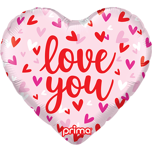 [PF-0074-18] 18" Heart Love You Confetti Hearts - Prima