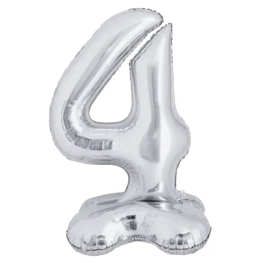 [PF-SVST4-40] 1 alu 40" Silver Standing Number '4' - Prima