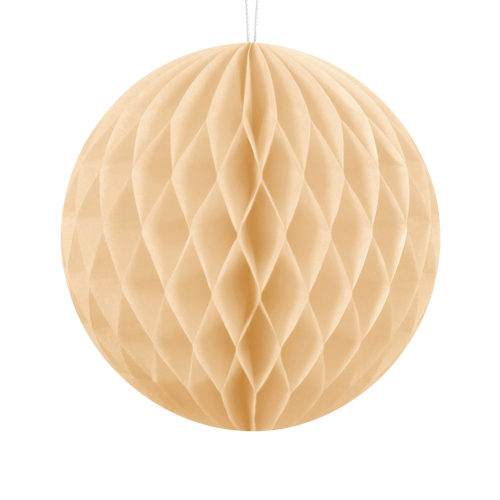 [KB10-079J] Boule Alvéolée décorative de diamètre 10cm Crème