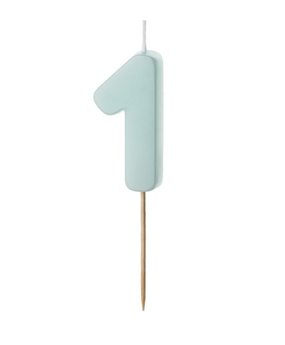 [SCU10-1-001J] 1 Bougie Bleu numéro " 1 " de 5.5 cm