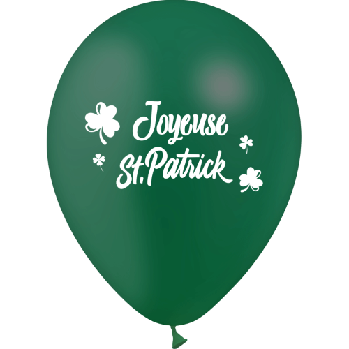 [U15002P39] 10 Ballons HG95 vert P39 Joyeuse St Patrick  1 Face – Balloonia FDS